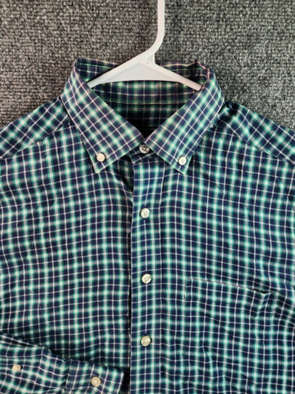 Vineyard Vines S Classic Fit Murray Shirt Blue Green Plaid Long Sleeve Button Up